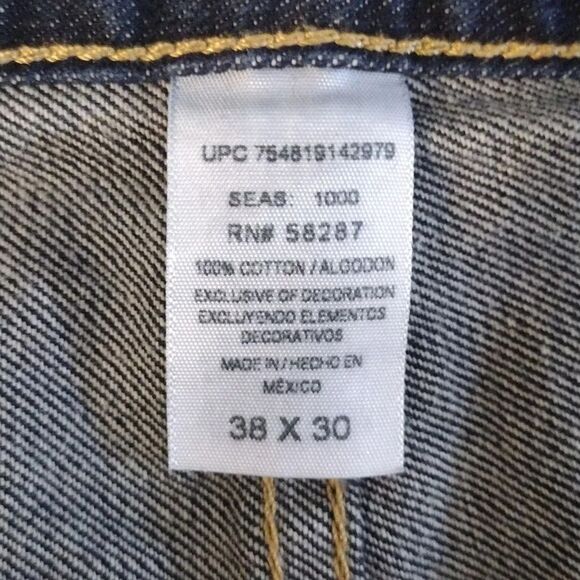 Men's 2 Pairs Dark Indigo & Black Rinse Slim Straight Leg Jeans Bundle 38x30 - Picture 13 of 13